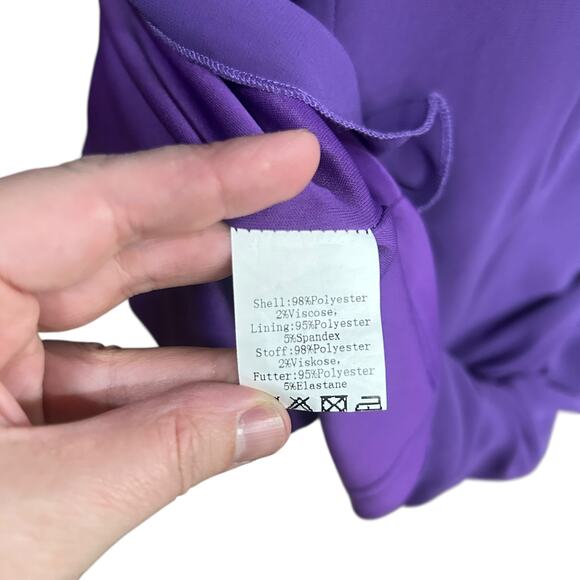 Elegant Cocktail Shift Dress Grace Karin Purple Split Sleeve Size L - Picture 6 of 7